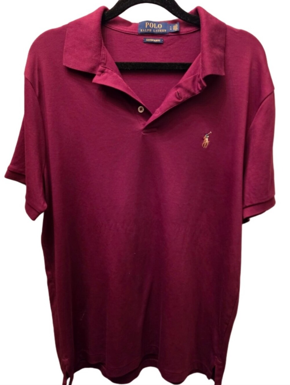 Polo Ralph Lauren Burgundy Custom Slim Fit Polo Shirt Men’s L Multicolor Pony